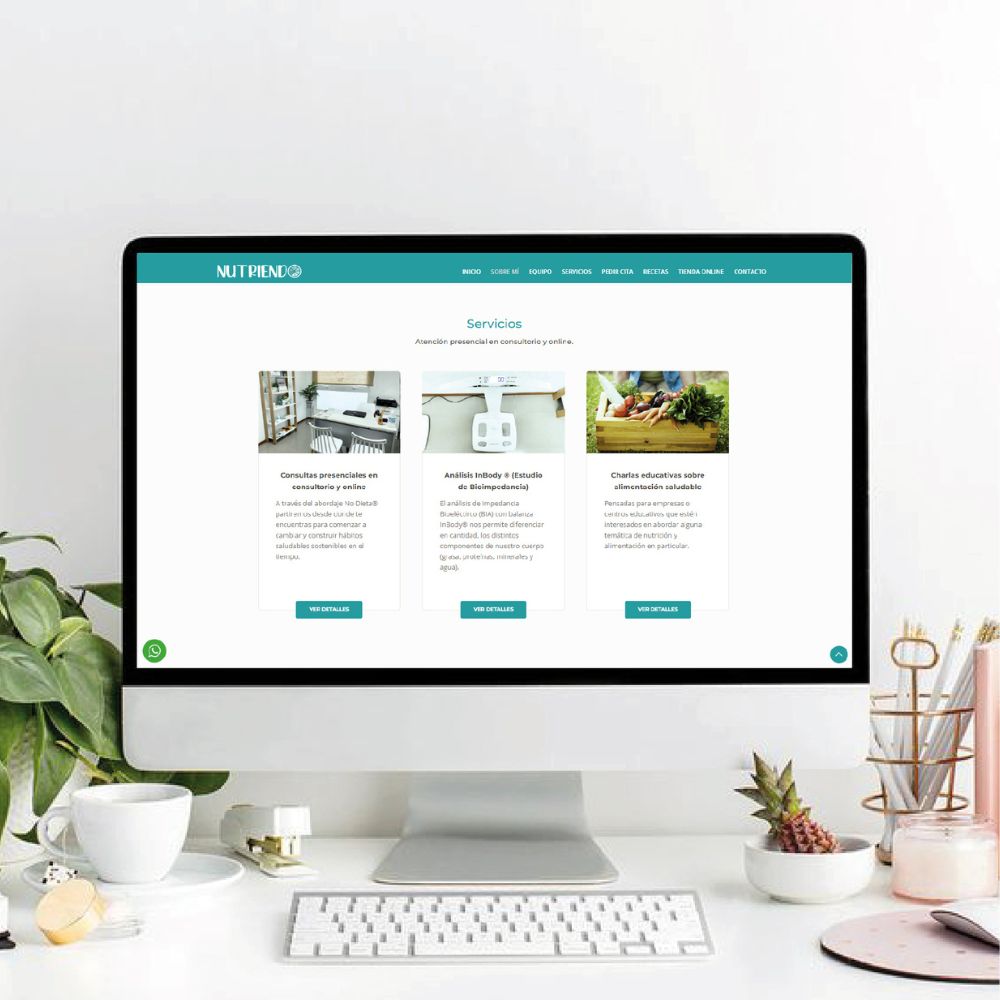 Trabajo web para nutriendo, estudio de diseño en uruguay