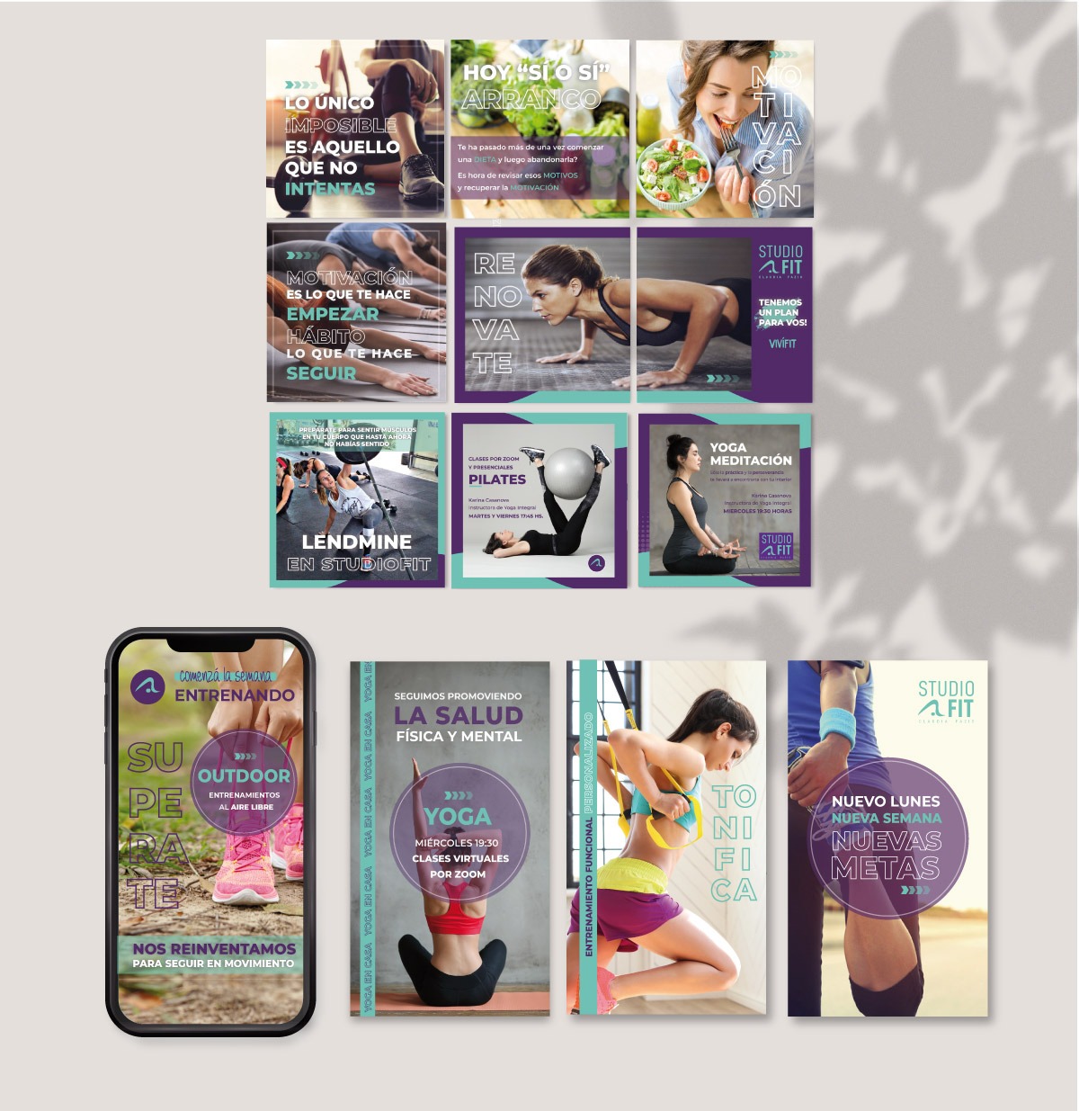 Identidad visual para Studio Fit, estudio de diseño en uruguay